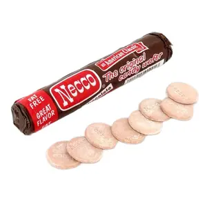 Necco Candy Wafers Chocolate Flavor - The Original Candy Wafer - Snack, Disk-Shaped Candy, 2 oz Roll - Sugar, Sweet Candies Naturals Retro Artificial