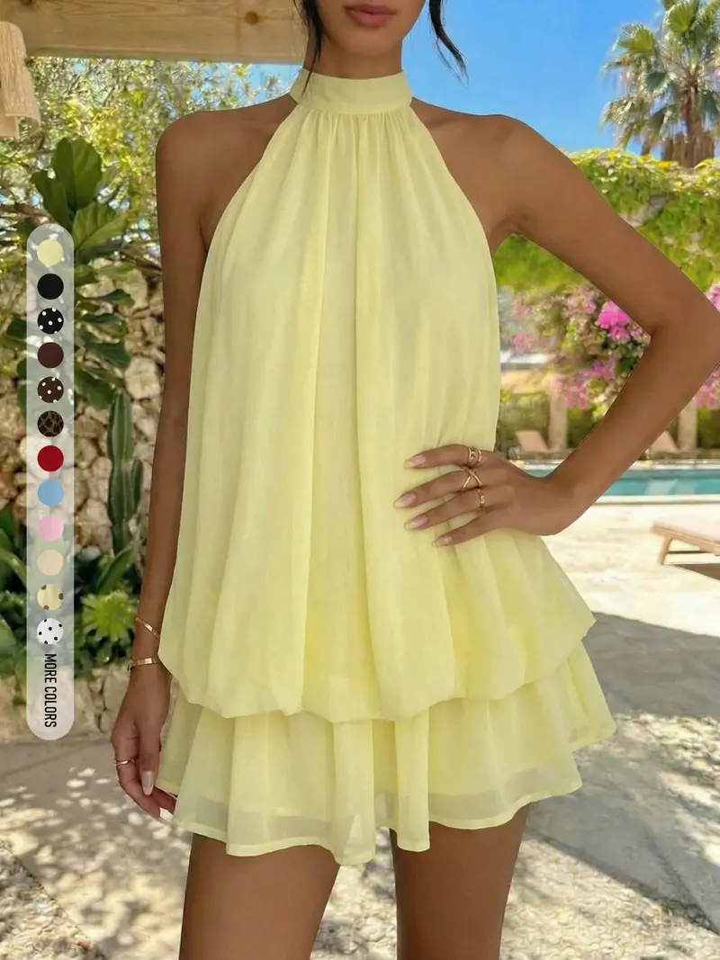 cream 3d flower halter neck mini beach dress river island - TikTok Shop cream 3d flower halter neck mini beach dress river island - TikTok Shop