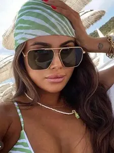Unisex Simple Style Geometric Frame Brow Bar, Casual Sunglasses for Everyday Use, Fashion Accessories for Outdoor Activities, Trendy Styling Sunglasses, Modern Trendy Sunglasses, Trendy Shades