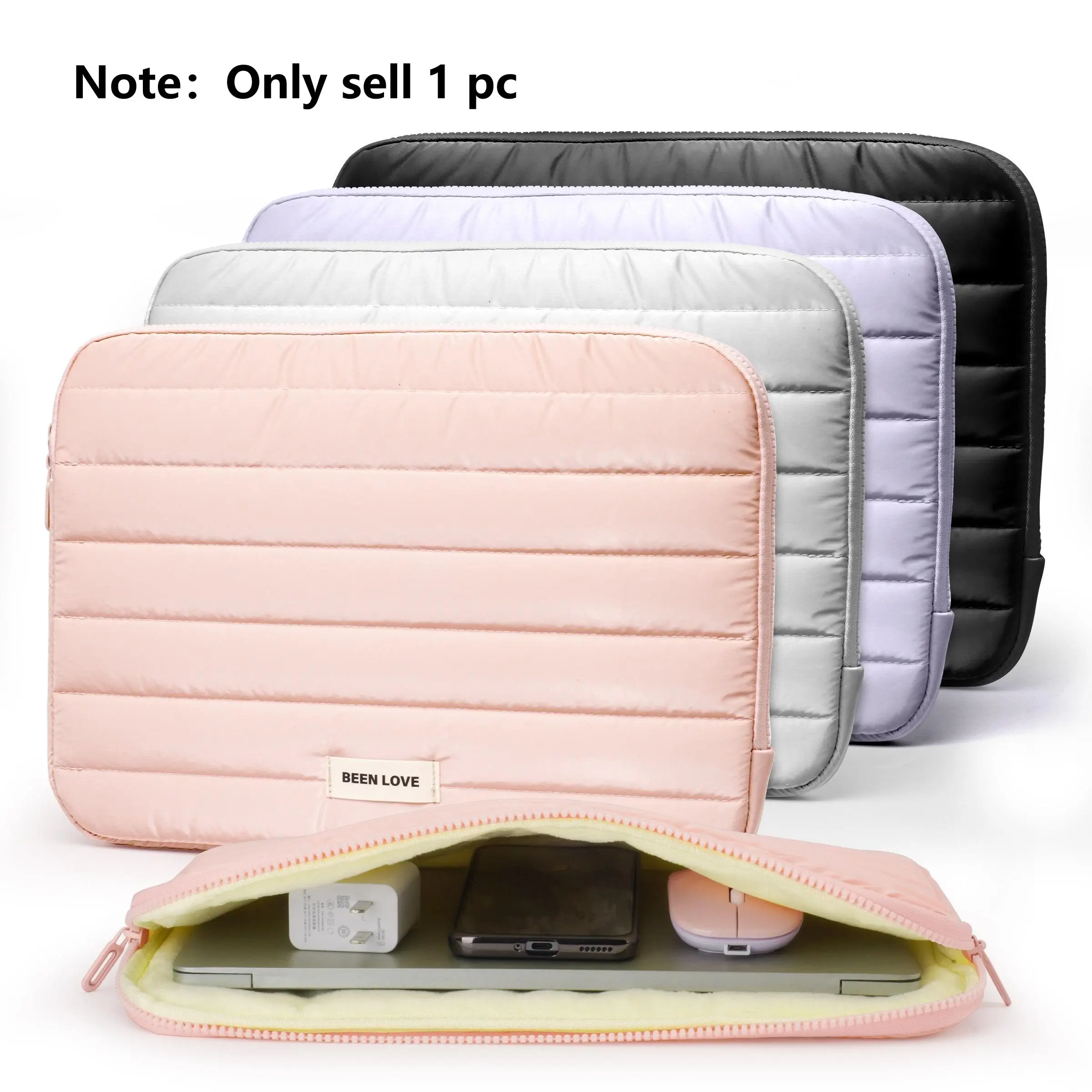 Fashionable Lightweight Laptop Sleeve Bag, Laptop Travel Bag, Laptop Bags, 1 Count Waterproof Soft Laptop Sleeve Bag for MacBook Air Pro 13 14 Inch/iPad Pro 12.9 Air 13/Dell/Asus/HP, Waterproof Laptop Compartment, Zipper, Quilted Bag