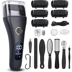 Electric Foot File Callus Remover for Feet - 6pcs Larger Grinding Head&3Speed, Pedicure Kit Foot Scrubber Deadskin Callus Remover, Foot Care Kit Pedicure Tools for Dead Skin Callus Hardskin Dry Cracks