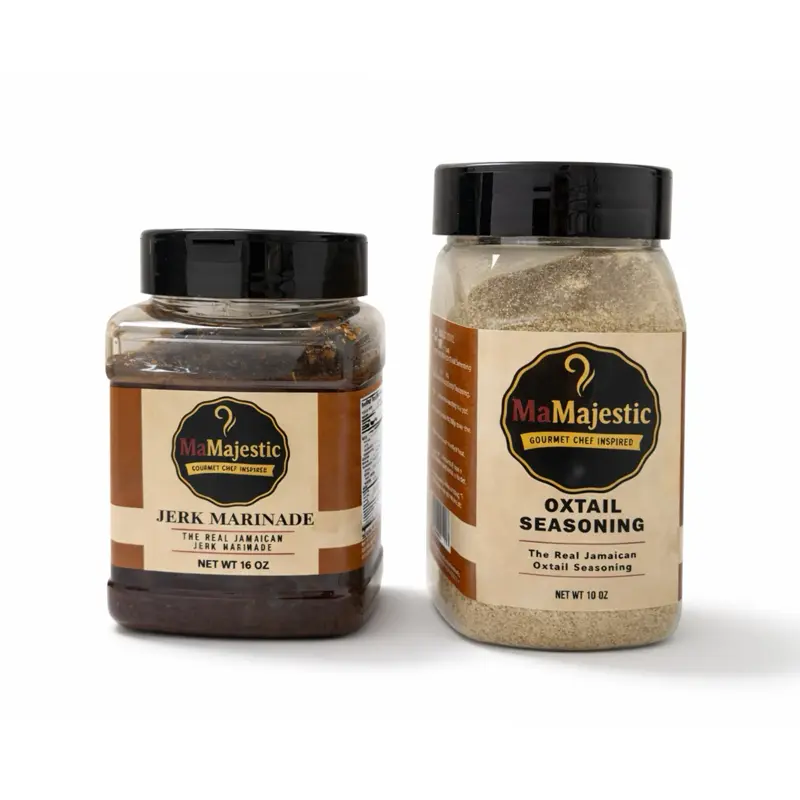 Combo Pack Oxtail Seasoning 10oz & Jerk Marinade 16oz- By MaMajestic