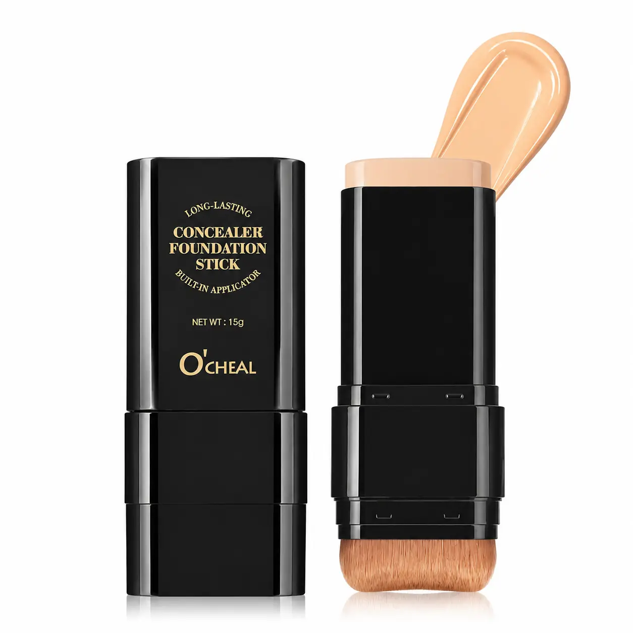 Dual-Ended Foundation Stick, 5-Color Concealer and Highlighter for Face Contouring, Flawless Finish Makeup Products for All Skin Types, Ideal Gift, Cosmetic, Daily, Concealer & Foundation, Glowing Makeup, Youth, Flawless Base, Foundation Routine