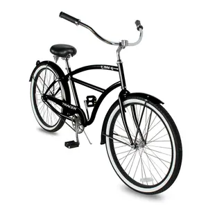 212 MAIN Tracer Taha 26-Inch Single-Speed Beach Cruiser Bike for Men, with Fenders - Black