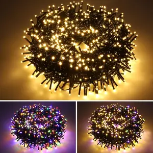 500 LED 49 FT Christmas Cluster Lights, Multi & Warm String Lights Plug in with 11 Modes, Timer & Memory Function Extendable for Indoor Outdoor Wedding Party Christmas Decoration (500)