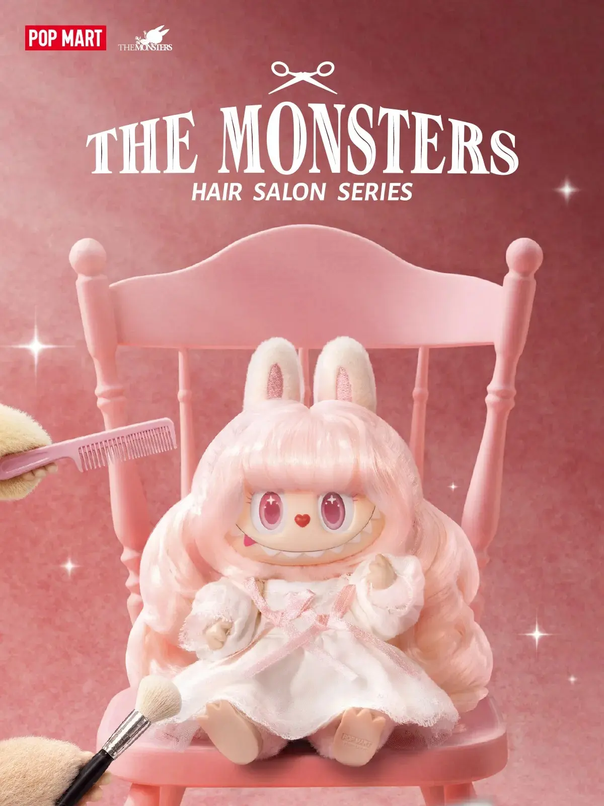 POP MART THE MONSTERS Hair Salon Series - Vinyl Plush Pendant Blind Bag Collectible, Playful Collectible Keychains