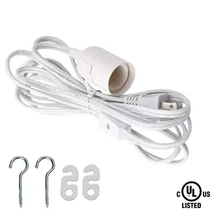 YI LIGHTING 12ft E26/E27 Lamp Socket Extension Cord For Hanging Pendant Lantern Light with On/Off Switch
