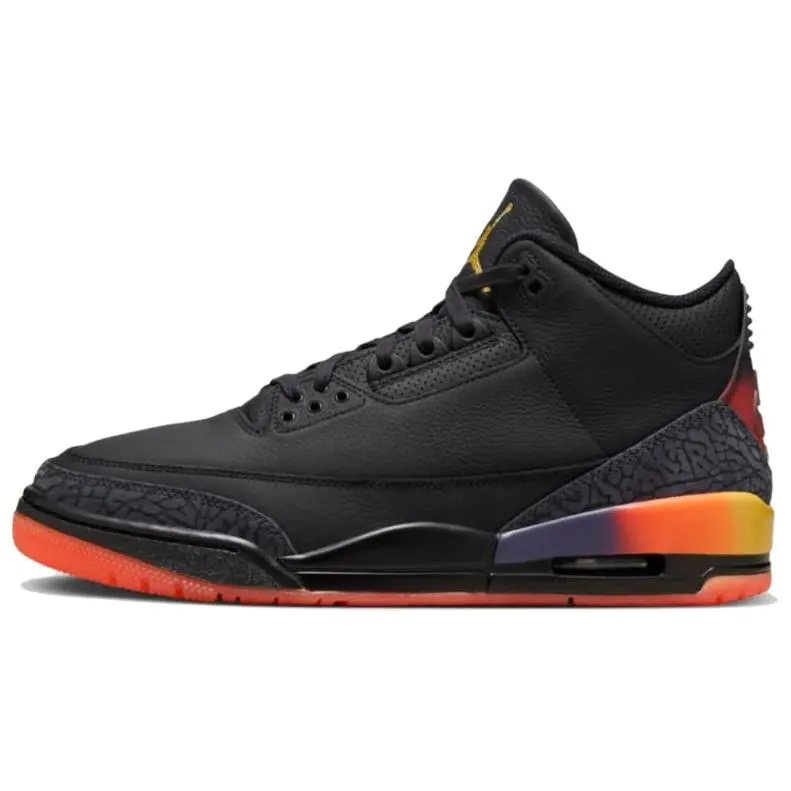 Men's Air Jordan 3 x J Balvin 'Rio' Variant Casual Trainers, FN0344-001, All Seasons, Selected by Variant, Lace Up, Modern, Sneaker, Footwear