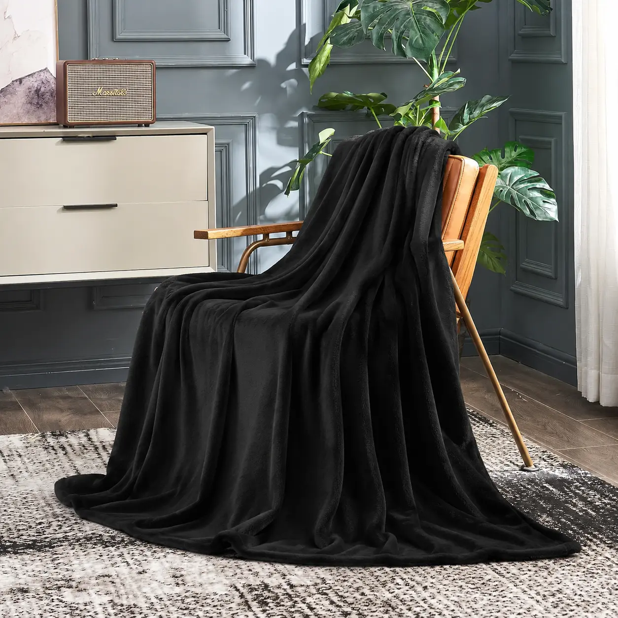 Soft Flannel Throw Blanket, Warm Cozy Blanket for Couch & Bed, Lightweight All-Season Bed Throw for sofa lounging, reading chair, bedroom decor, office nap, daily relaxing and housewarming gift for adults