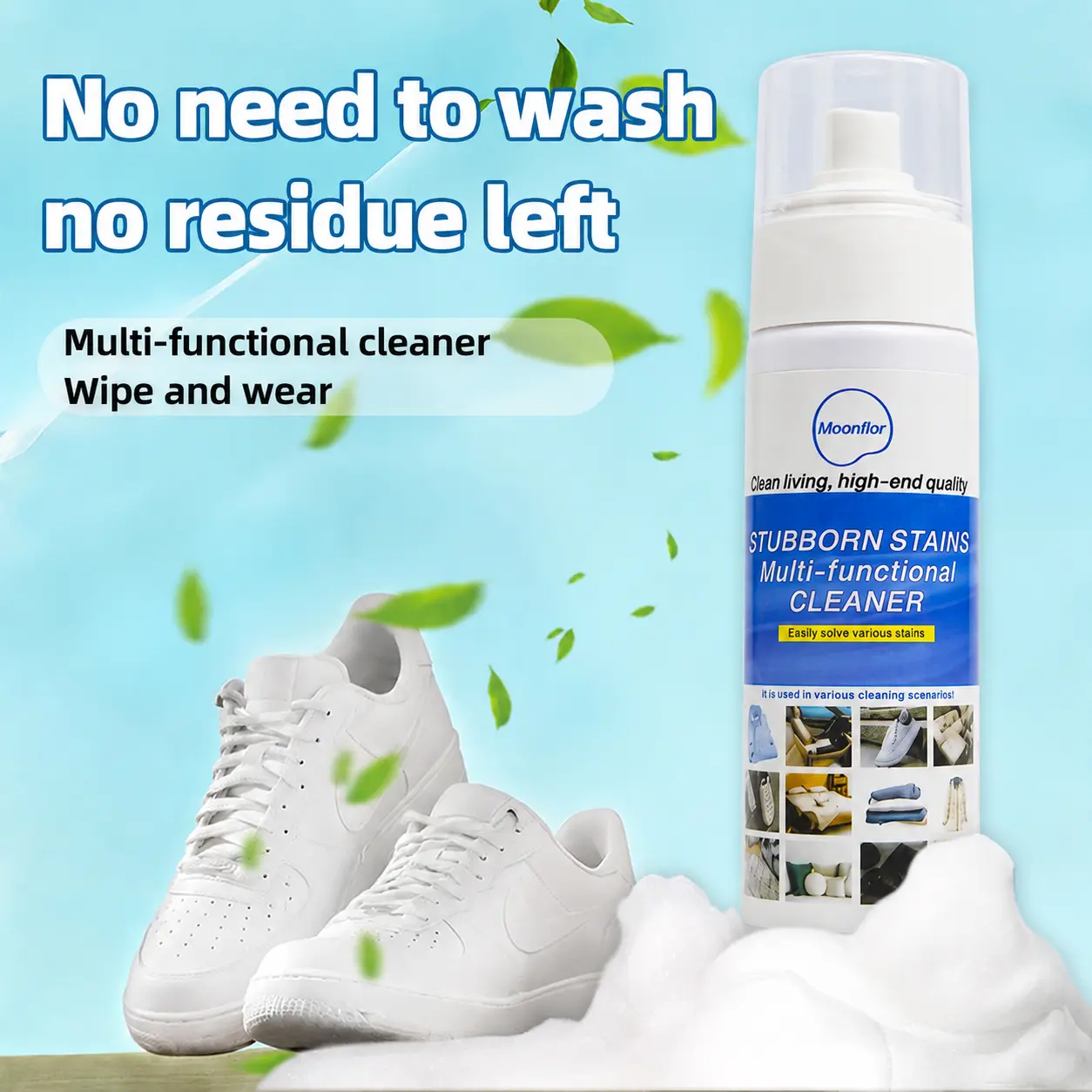 All Purpose Footwear Cleaning Foam 6.76oz Single Can - Multi-Material Sneaker Cleaning Kit, Fast Acting Formula for White Shoes, Leather, Suede, Mesh, Removes Tough Dirt, Scuff Marks, Quick Dry