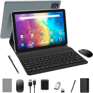 Tablet 2025 Newest Android Tablet 10 inch, Octa-Core 5G WiFi Tablet with Keyboard, 128GB + 8GB(4+4) + 1TB Expandable Storage, Large Touch-Screen Tablet, 13MP Dual Camera/Bluetooth/GPS/HD Display/Mouse/Case springtok