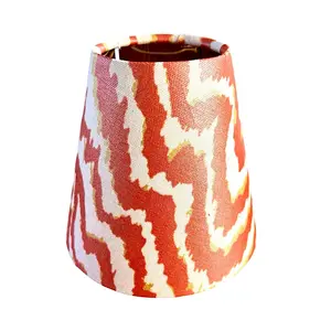 Eileen / Rust Orange Gold Animal Print Chandelier Shade