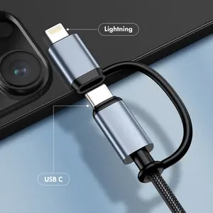 (iOS Only)JUCONU 2-in-1 Lightning & Type-C to HDMI Cable  [6FT/10FT] , Plug & Play , No App Needed , 1080P HD for iPhone 16–12 & iPad Pro/Air, Adapter