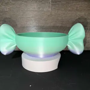 Stylish Bow-Design Green and Purple Candy Bowl, Kitchenware Tableware for Parties, Events