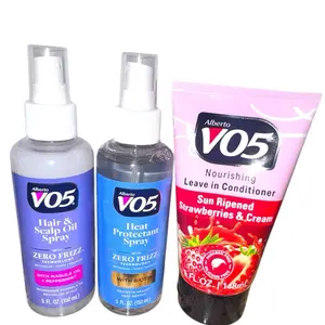 Hair Scalp Oil & Heat Protectant Spray & Nourishing Strawberries and Cream Leave-in Conditioner 3-Piece Set,Haircare