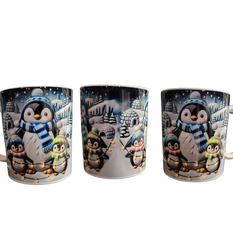 11 oz Coffee Mug,  Christmas Penguins drinkware