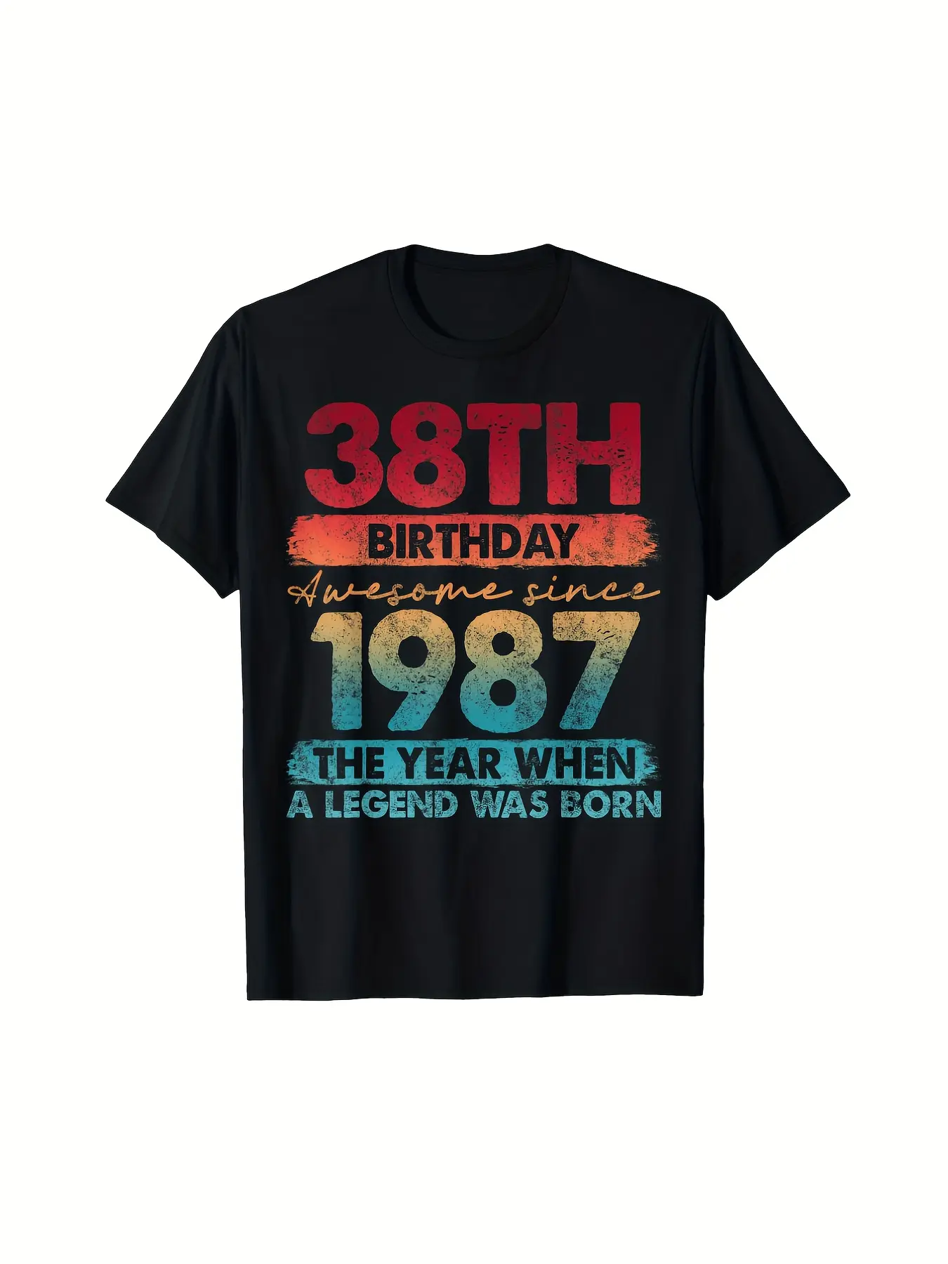 Limited Edition Vintage 1987 38th Birthday T-Shirt unisex soft cotton short sleeve t shirt, vintage graphic casual tee for men women teens, perfect birthday holiday gift for camping travel gym daily street casual wear