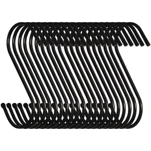 10 Pack 3.5 Inch S Hooks Heavy Duty S Hooks Plants Hooks S Hooks for Hangings Outdoor Hooks Light Hooks Cup Hooks Large Hangers for Kitchen, Bathroom, Bedroom and Office (Black) D-buy