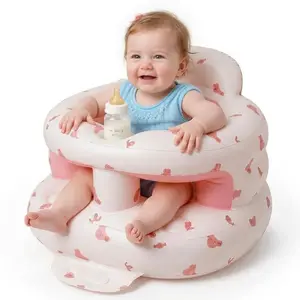 Upgraded Portable Inflatable Baby Seat with Back Support - Infant Chair for 0-2 Years (3-36 Months), Inflatable Baby Chair Built-in Air Pump for Travel & Floor Sitting