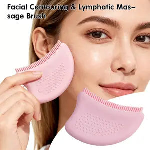 Face Lymphatic Contour Brush for Jawline& Facial Fatigue Relief, Ergonomically Designed to Fit The Skin Precisely& Chin Sculpting Dry Brushing Massager for Lymphatic Drainage,Body Care, skincare tools -MM