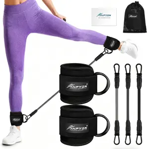 Ankle Resistance Bands With Cuffs for Working Out, Kickbacks, Hip, Leg and Glute Exercise - Training Poster Gymnastics Equipment