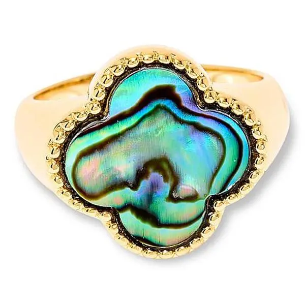 Connie Craig Carroll Jewelry Connie Craig Clementine Gemstone Clover-Shaped Goldtone Ring