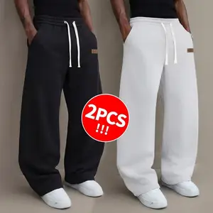 2Pack Men’s solid-color drawstring pants — lightweight for spring/summer, comfortable and essential for everyday wear and commuting; minimalist design   .men's wear flash sale  . pantalones para hombre