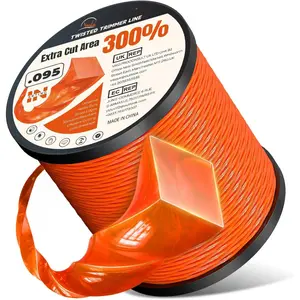 .095" Weed Eater String, 1020FT Heavy Duty String Trimmer Line, Twisted Square Weed Wacker String, Universal Commercial Grade Replacement Weedeater Line for Cordless Gas String Trimmer