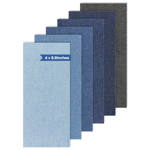 Denim Patches Inside Jeans Iron On Patches for Jeans Jeans Patch for Repairing Pant Holes and Covering Imperfections, 6 Colors, Each Piece Measures Mix Colors 4 in x 8.9 in