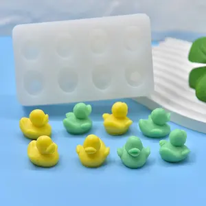 8-Cavity Mini Silicone Rubber Duck Mold - 1pc, Duck Shaped, Silicone Molds