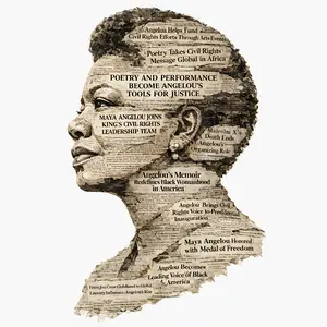 MAYA ANGELOU BLACK HISTORY MONTH DTF TRANSFER FOR T-SHIRTS with Iconic Silhouette and Civil Rights Milestones
