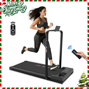 OVER SELF Home Portable Treadmill with Handlebars (300 lbs Load Capacity) Carpet Protection Foldable Walking Mat (Fitness Equipment) Remote Control Exercise Machine Carpet Protection