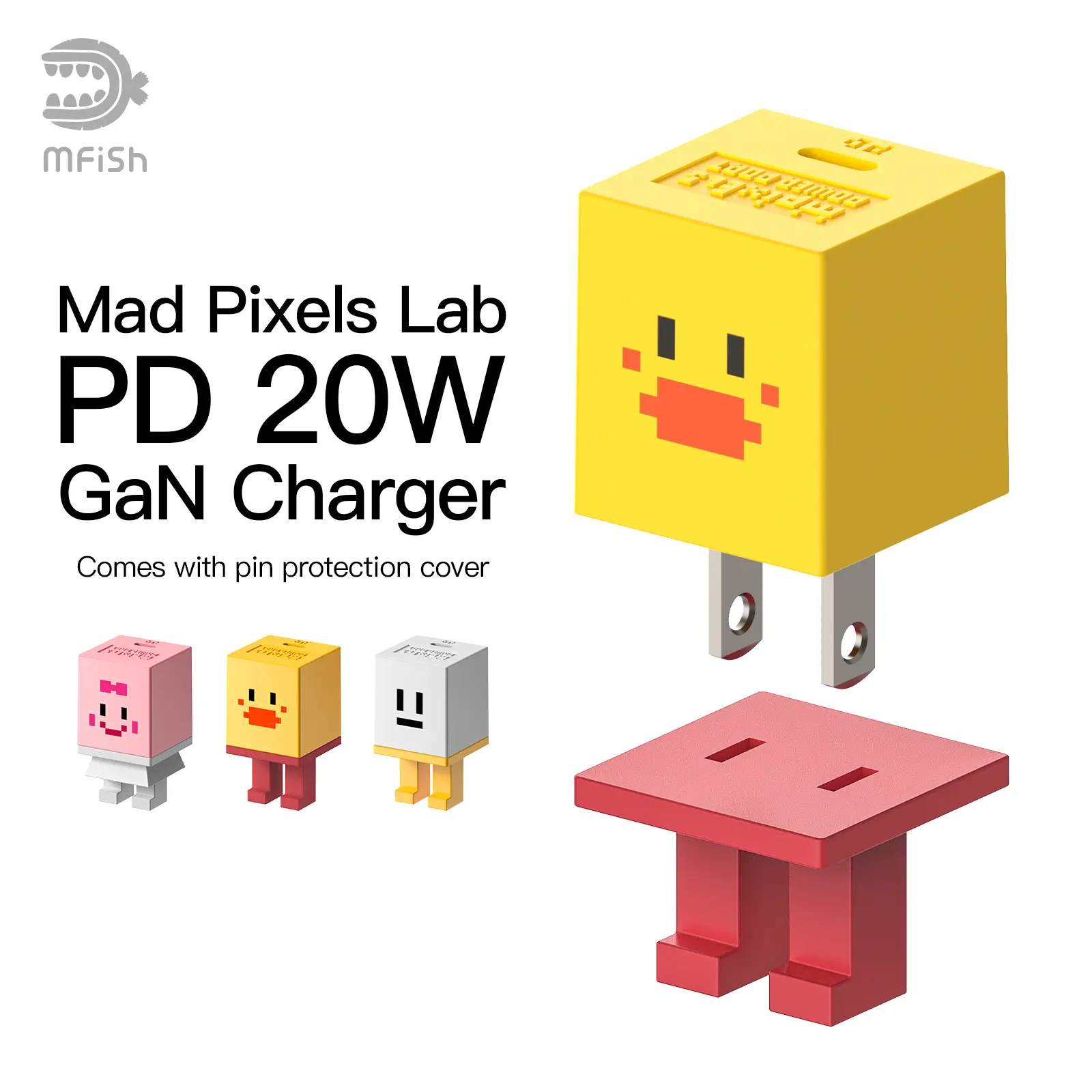 mfish 20W USB-C GaN PD Fast Charging Block, Electronic Wall Charger for iPhone 17/16/15/14, iPad, Samsung Galaxy Smartphone & Cellphone Mobile Devices