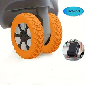 8 Pack Silicone Luggage Wheel Covers, Durable Shockproof Noise Reduction Caps, Colors, Travel Accessories