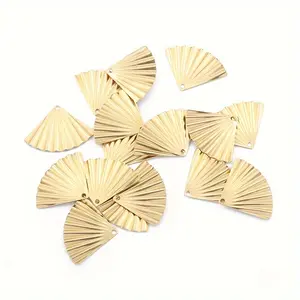 2pcs Original brass single hole fan-shaped Charm Pendant DIY Earrings Bracelet Jewelry making jewelry supplies, semi-finished accessories Metal pendant diy necklace bracelet Earrings Pendant Pendant
