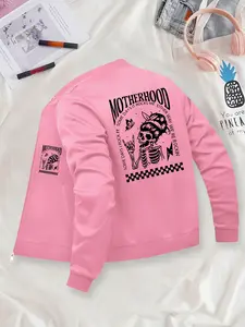 Skeleton Mom Baseball Jacket - Unique Printed Casual Jacket, Affordable Jacket for Budget-Conscious Shoppers, Stylish Low-Price Jacket