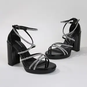 Gretta Rhinestone Strappy Platform Heels