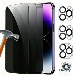 [Privacy Protection | Anti-Peeping] 2 Cameras & 2 Tempered Glass Privacy Screen Protectors | Anti-Peeping Tempered Glass Screen Protector for iPhone 16/15/14/13/12/11 Pro Max/16/14/15 Plus/- Scratch-Resistant Phone Protector