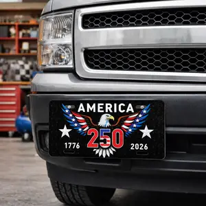 Patriotic USA License Plate: 4th of July Car Decor - Aluminum 12x6