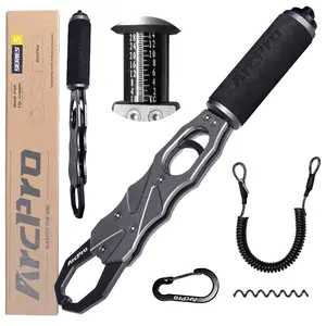ArcPro Fish Gripper with Scale, Aircraft-Grade Aluminum Alloy Fish Lip Gripper 2-in-1 , 40lb Heavy-Duty & Non-Slip 360° EVA Swivel Handle, Corrosion-Resistant Fish Holder, Fresh/Saltwater