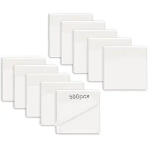 500 count Transparent Sticky Notes,White Clear Sticky Notes School Supplies,  Self-Stick Note Pads 3x3 Inch