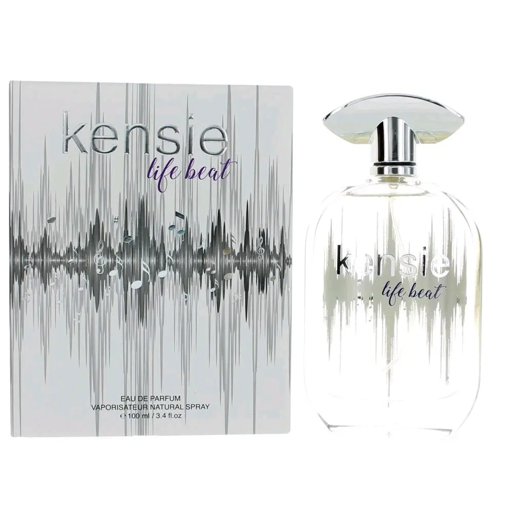 Kensie Life Beat EDP Spray for Women, Floral and Woody Perfume with Notes of Vanilla Sugar and Geranium, 3.4 fl oz, Women's Fragrance, Citrus, Peach Punch Women's Fragrance, Coconut