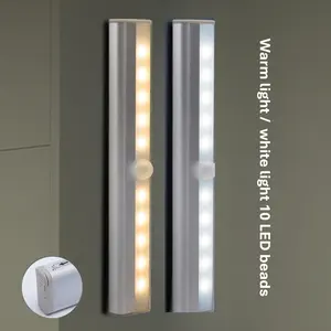 1 Pack Under Cabinet LightsUSB Rechargeable Wireless Motion Sensor Closet Light Kitchen Cabinet Lamp 6000K, Closet Light for Bedroom, Hallway, Cabinet, Easy Stick-On Magnetic Mount（White)