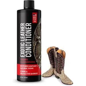 Exotic Leather Conditioner for Boots -  Leather Cleaner Specially Formulated to Clean & Condition Your Reptile & Exotic  - Snakeskin Conditioner - Crocodile Leather Conditioner - 8oz