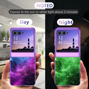 for Motorola Razr 2024 Case/Razr 2025 Case, Glow in Dark Cute Space Nebula Noctilucent Luminous Slim Protective Shockproof Phone Case for Moto Razr 2024/2025 6.9''