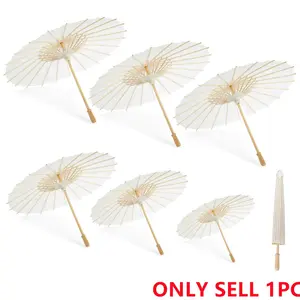 Paper Umbrella, 1 Count Wooden DIY Painting Umbrella, Party Decoration Supplies for Wedding Bridal Shower Party, Gift Packaging Supplies