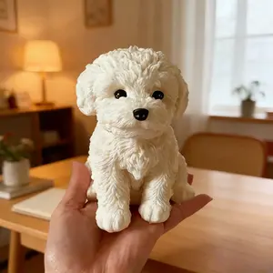 Resin Mold - Seated Curly Puppy Resin Casting Mold, with Realistic Fluffy Textures and Vivid Expression Design, Ideal for Home Accessories, Pet Lover Gifts, Holiday Decorations, Handmade Gifts