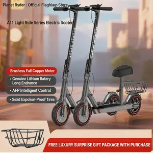 Electric Scooter with seat, Long-Range Portable Commuting Scooter for Adults with Braking System and App , Lightweight ,350W Motor, Top Speed 19/20 mph, Max 18/20Miles Ranges, Foldable E Scooter for Adults with 8.5inch Solider tire.