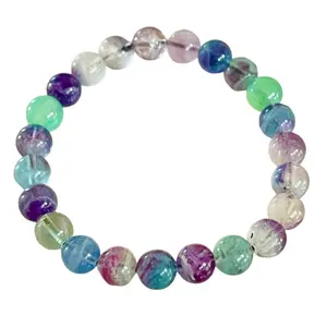 Rainbow Flourite Bracelet - 8mm Round