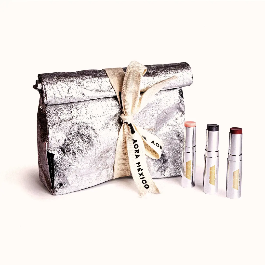 Aora Mexico Bésame Mucho Classic Set - Solid Lip Serum Trio in Romantic Pink, Captivating Veil, and Translucent Black Shades Cosmetic Makeup